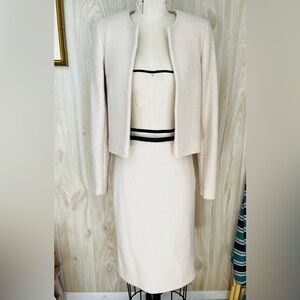 Katherine Hooker wool cream skirt suit. Never worn. UK size 1 - about US size 2.